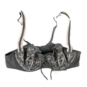 ZSKason Demi Bra size 34B Gray Pink Lace Underwire Lingerie